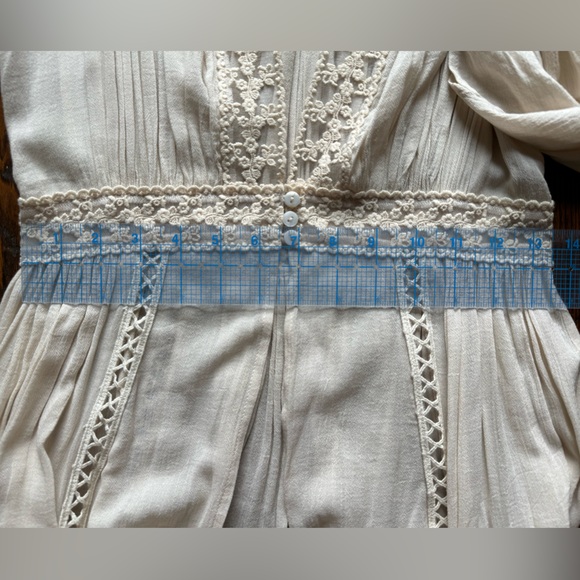 NWT Spell & the Gypsy Le Gauze Lace duster Small new off white dress wedding - Picture 15 of 17